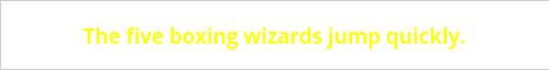 Yellow text on a white background