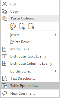 Instructions on how to create a header row. Once on the Table Properties panel, choose the Row tab and check the box for Repeat as header row at the top of each page.