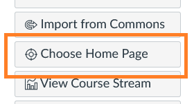 The button to change a course homepage