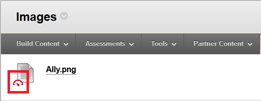 The icon for an image in Blackboard that is embedded in text.