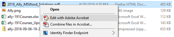 An image showing how to access Adobe Acrobat from File Explorer