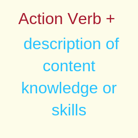 Action Verb + Description of Content Knowledge or Skills
