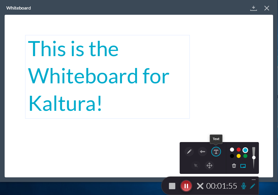 After opening the whiteboard, you can choose drawing, arrows, and text
