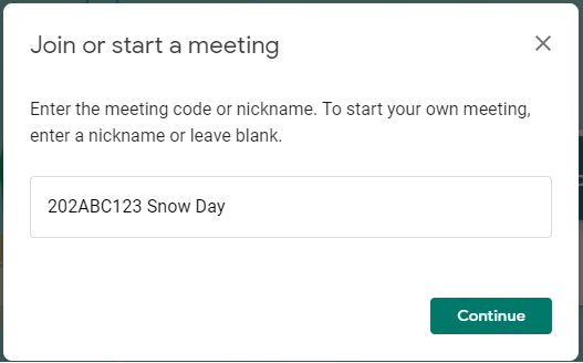 Providing a meaningful name for the Google Meet