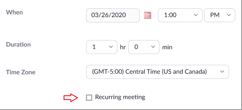 recurring meeting in zoom