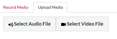 options to upload audio or video files