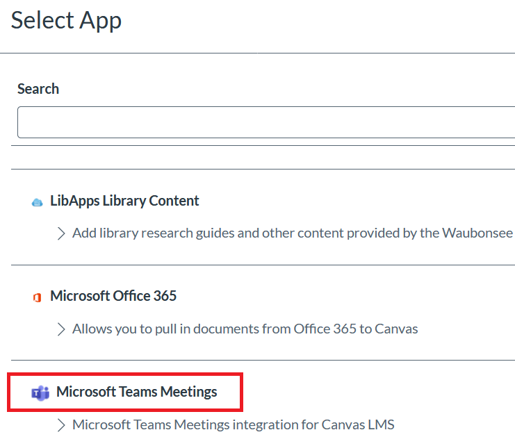 ms teams link in Canvas