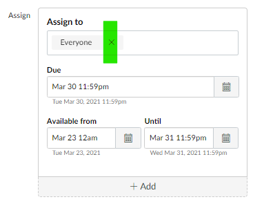 Remove Everyone from the Assignment or Quiz