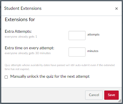 Giving Students Extra Attempts and Amount of Time