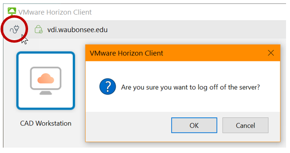 Screenshot-Horizon Client App Disconnect
