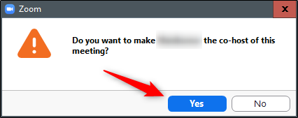 Pop-Up Message with red arrow pointing to Yes button