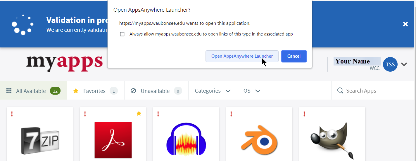 Screenshot-AppsAnywhere Launcher Box