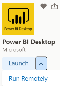 Image of Power BI Deskstop image with Launch or Run Remotely