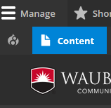 The content button on the .edu website