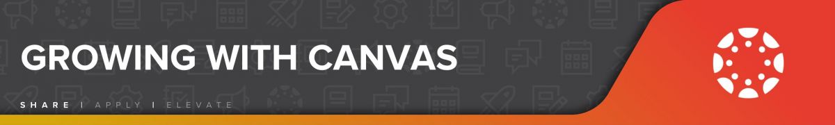 Growing with Canvas text on a banner