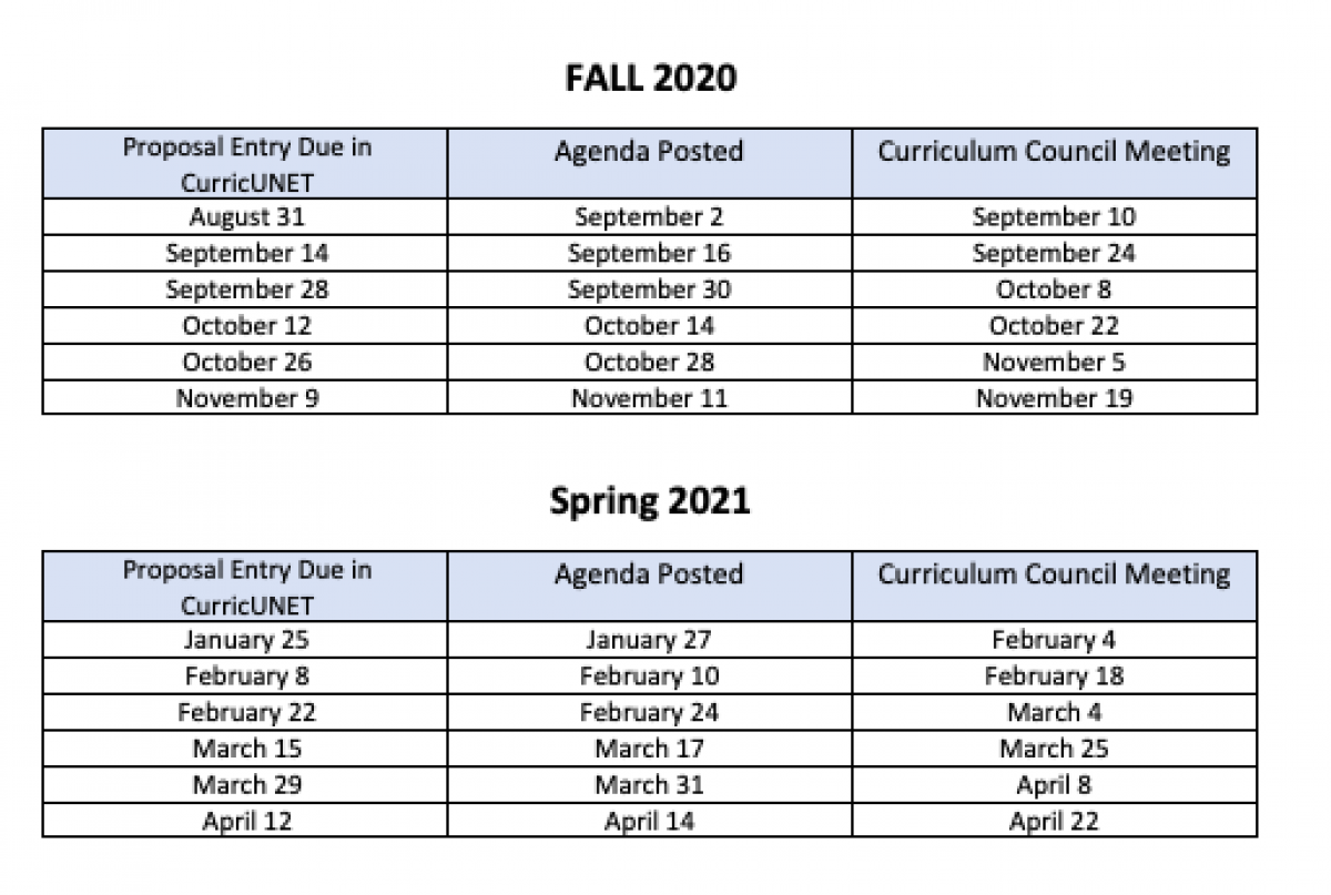 CC Schedule