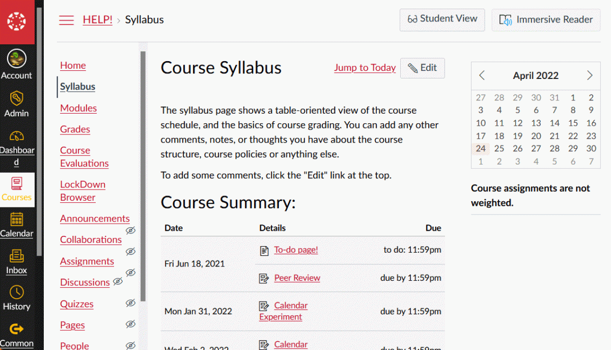An animation of a PDF being uploaded to the syllabus page in Canvas