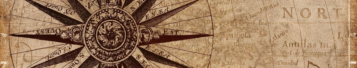 A old style compass layered on a rustic map