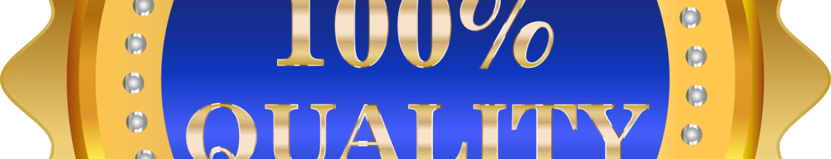 a badge stating 100% quality