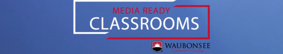 a blue screen with the text: media ready classroom