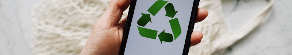 A cellphone showing a recycle symbol implying to reuse class content