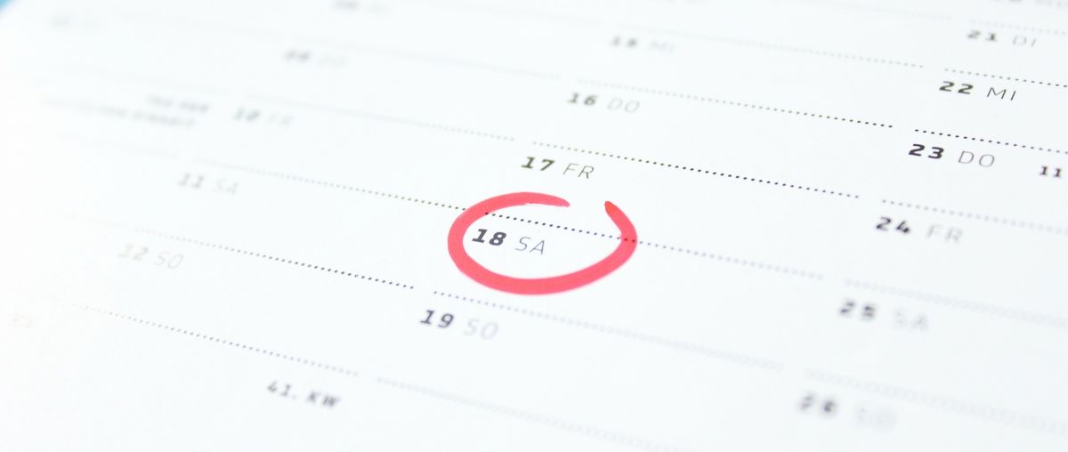 a calendar with a circled date