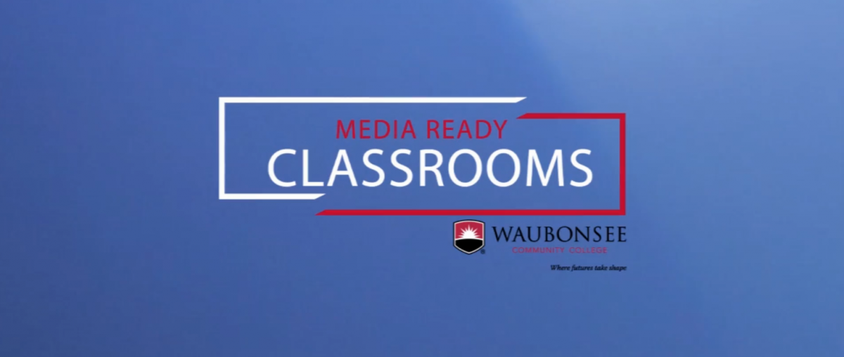 a blue screen with the text: media ready classroom