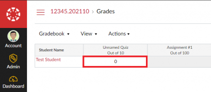 Click on the Gradebook Item Score